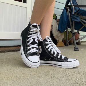 Black high top converse